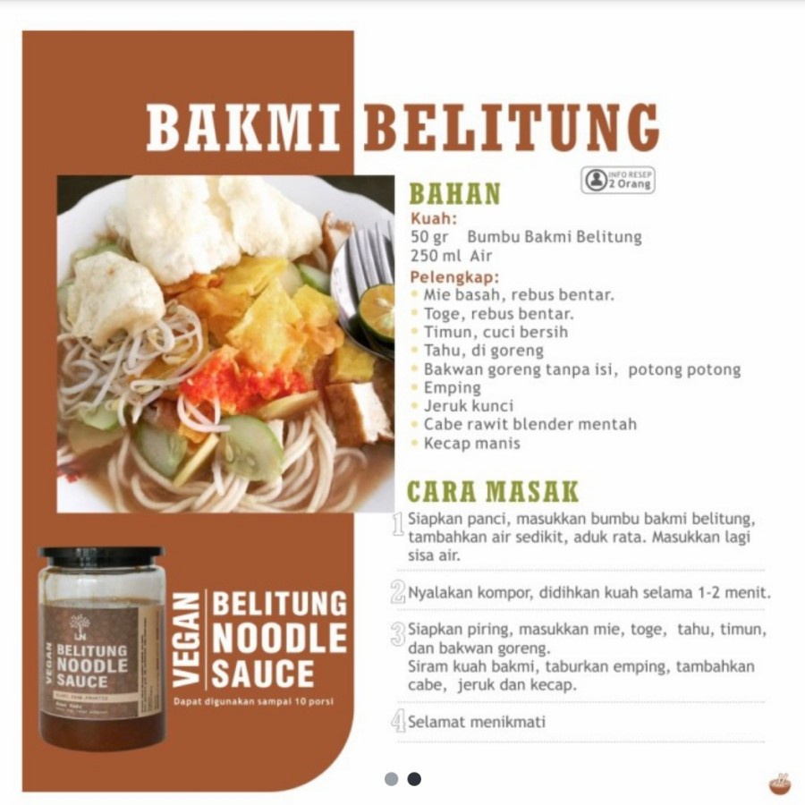 

Premium Vegan Bakmi Belitung Sauce / Bumbu Praktis Sehat 250 Gr