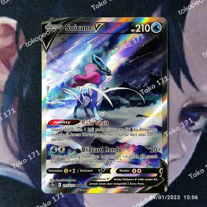 ✅New Pokemon Id Suicune V - S12A 215/172 - Sar Terbatas