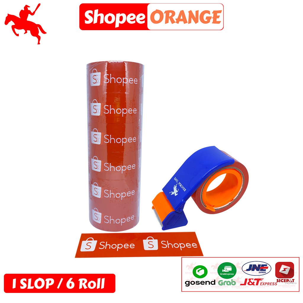 

Lakban Opp Tape / Lakban Printing Orange Ksatria Tape 60 Yard (1 Slop)