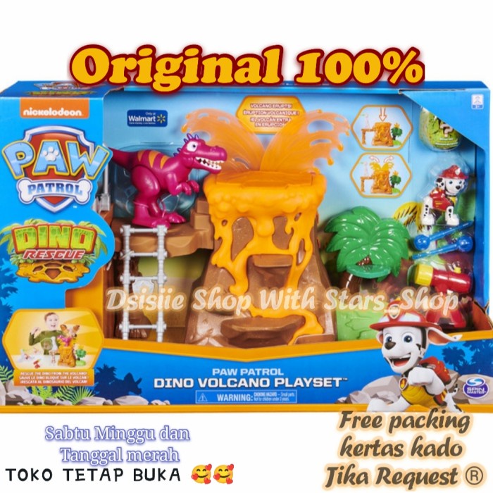 ✨New Ori Paw Patrol Dino Volcano Playset Original Nickelodeon / Mainan Figure Diskon