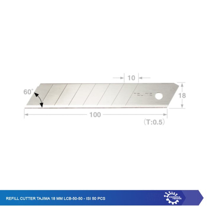 

Refill Cutter Tajima 18 mm LCB-50-50 - Isi 50 Pcs star