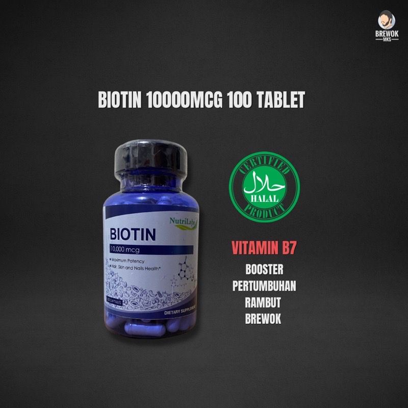 Biotin Nutrilabs Puritan Pride Dosis 7500 MCG isi 50 100 Biotin Nutrilabs Puritan Pride Dosis 10000