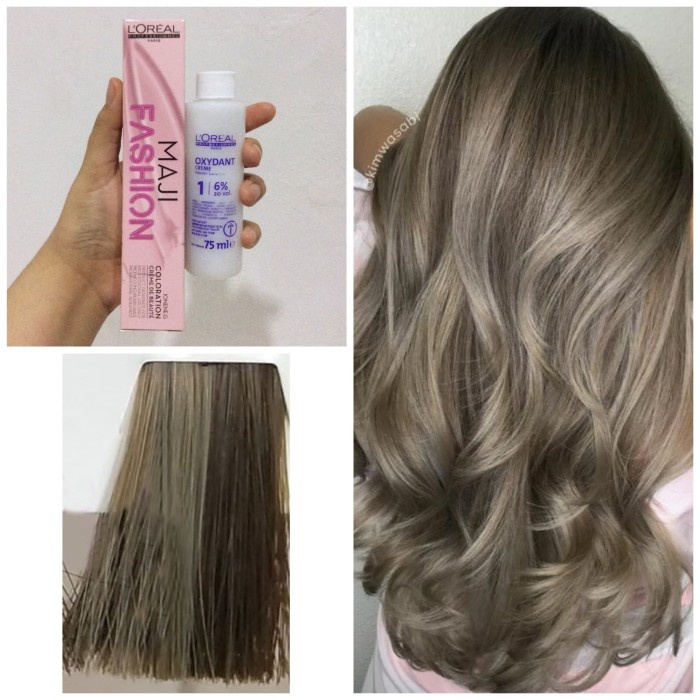 Loreal Maji 9.11 Blue Steel Hair Dye Cat Rambut Ash Blonde