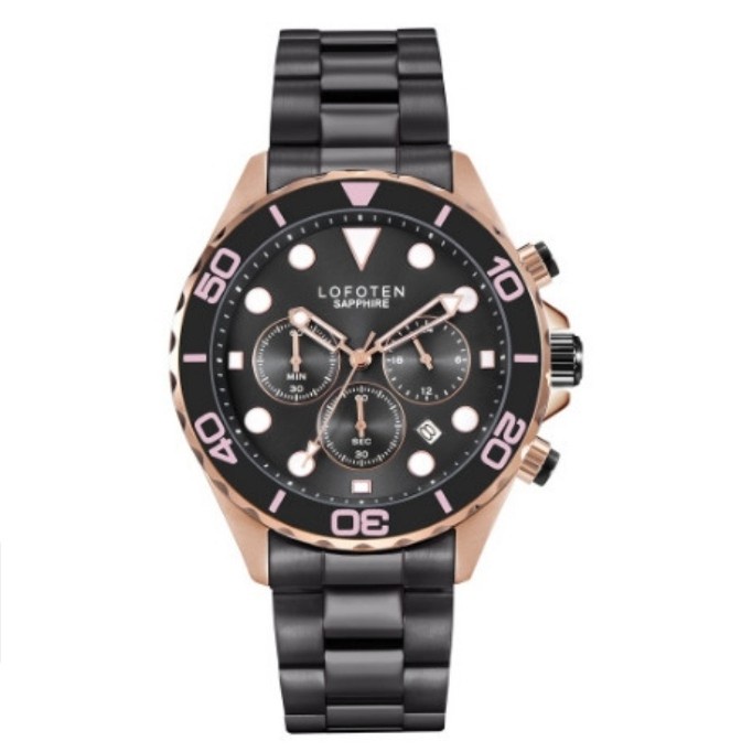 ✅Ori Jam Tangan Pria Lofoten F6521 Black Rosegold Rantai Original Limited