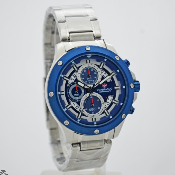 ✅Ori Jam Tangan Pria Original Commando 6009Msb Silver Blue Garansi Resmi Bisa Sameday