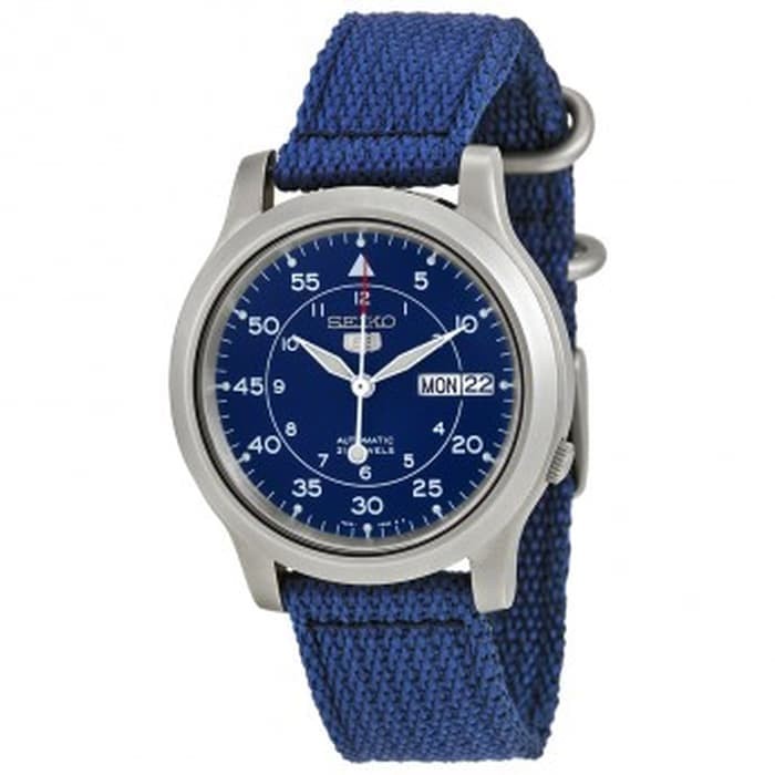 ✅Termurah Seiko 5 Snk807K2 Blue Silver Canvas Original Berkualitas