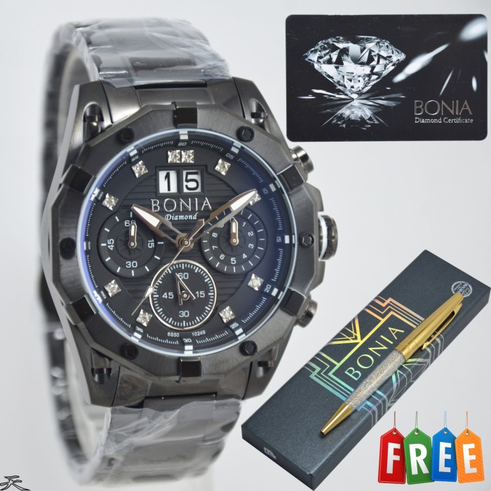 ✅Ready Jam Tangan Bonia Original B10249-1737C Diamond Jam Tangan Pria Origina Bisa Gojek