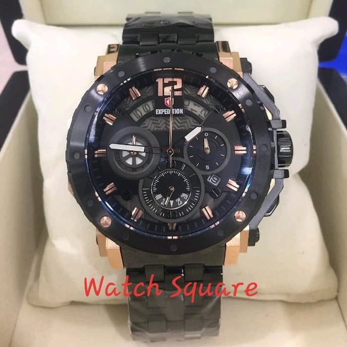 ✅Ori Jam Tangan Pria Expedition Original E6402M Black Rosegold Berkualitas