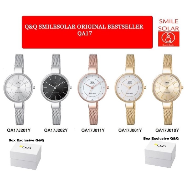 ✅Ori Jam Tangan Wanita Business Casual Rantai Original QQ Qnq Qq Qa17J Terbaru