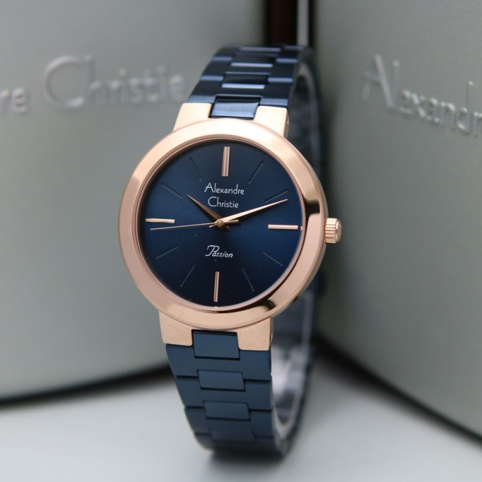 ✅New Alexandre Christie Ac 2838 Rosegold Blue. Garansi Resmi 1Tahun Diskon