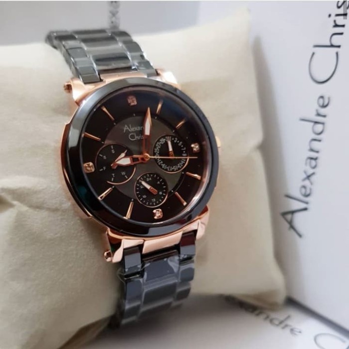 ✅New Jam Tangan Wanita Original Alexander Cristie Ac2517 Black Rose Ac 2517 Limited