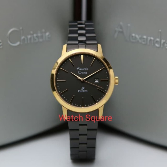 ✅Baru Jam Tangan Wanita Original Alexandre Christie Primo Ac1007A Black Gold Diskon