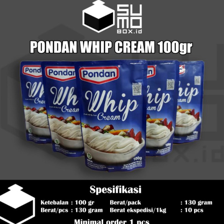 

Discount Today Pondan whip cream pouch / Bubuk instan krim kue whipping !!!