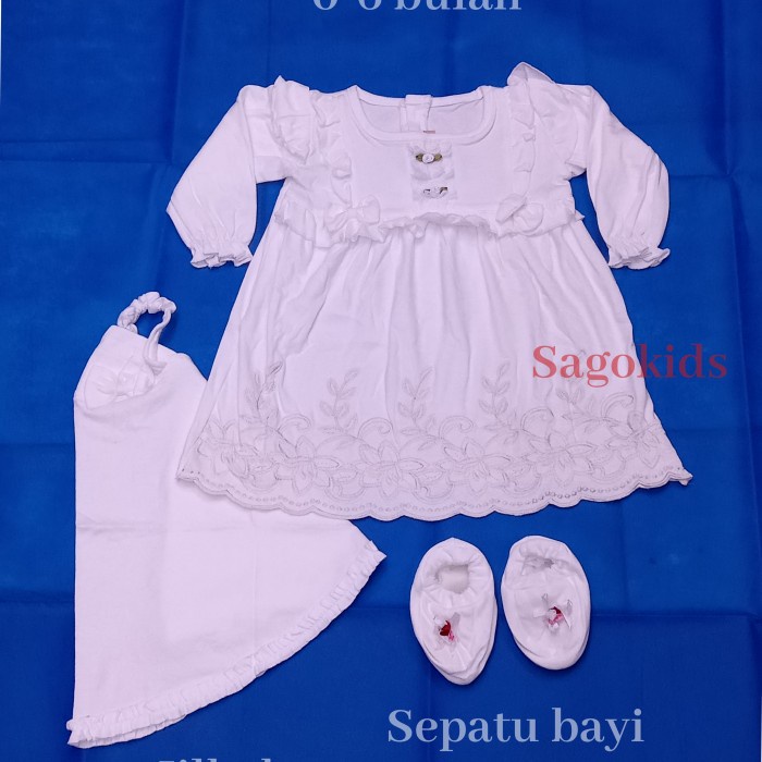 baju gamis bayi perempuan Akikah 0-6 bulan