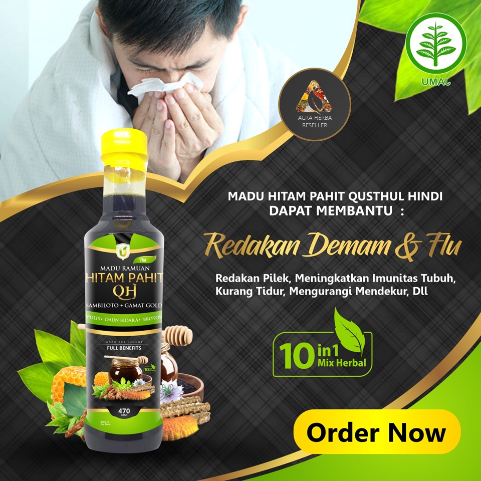 AHP Madu Hitam Pahit QH Qusthul Hindi Propolis  470 Gram