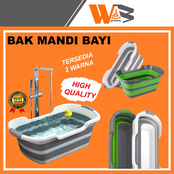Bak Mandi Bayi Ember Tempat Kolam Mandi Bayi Lipat Plastik Portable