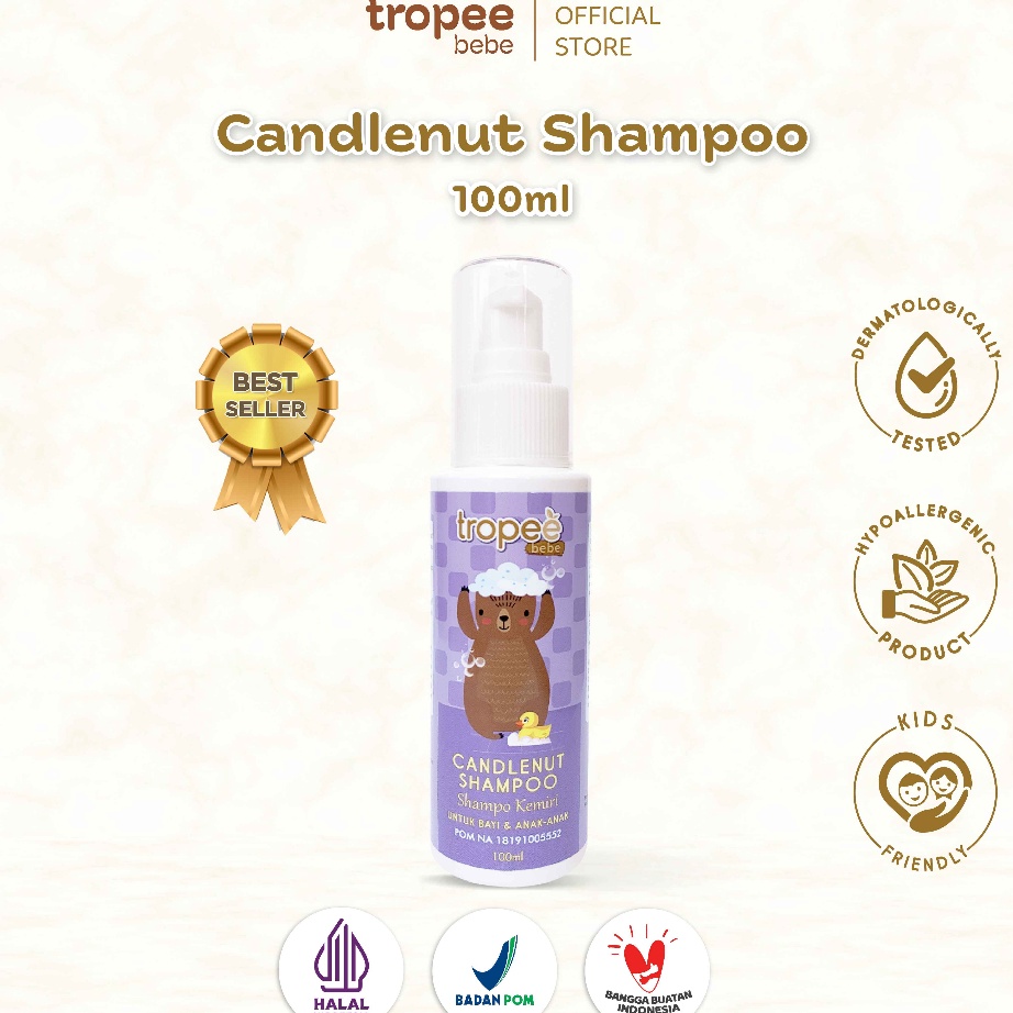 [M★37(W Tropee Bebe - Shampo Kemiri (Candlenut Shampoo) 100ml / Sampo Kemiri Bayi dan Anak Free SLS 