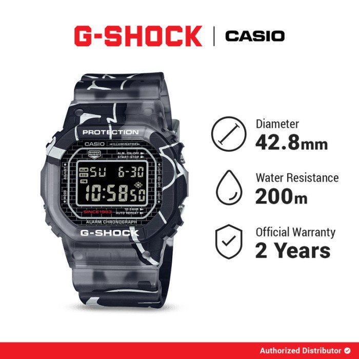G-Shock Jam Tangan Pria DW-5000SS-1DR Original Digital Black