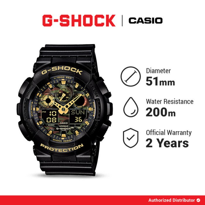 G-shock Jam Tangan Pria GA-100CF-1A9DR-BSK Digital Analog Gshock Original