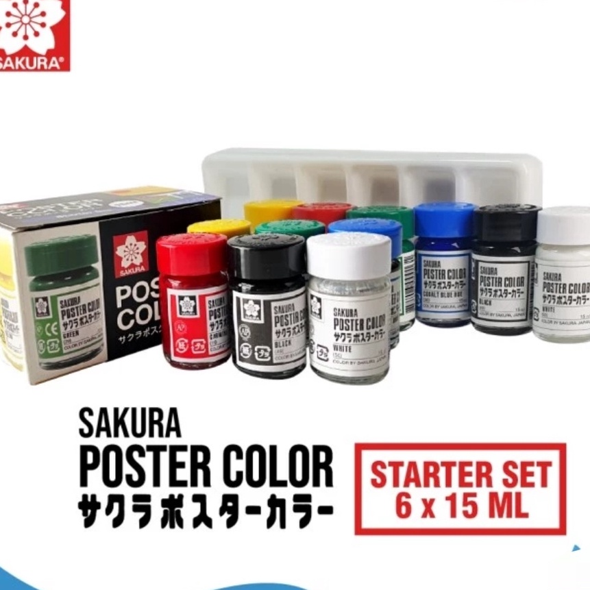 

[X32❤] Sakura poster colour set 6 15 ml.