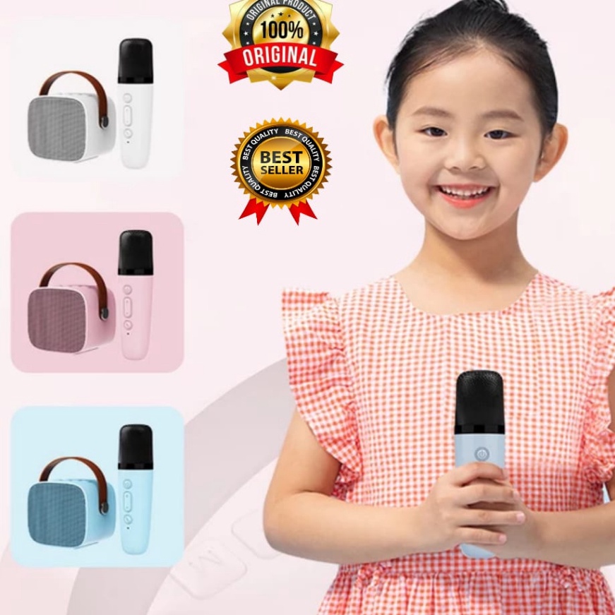 [E83㊛) Speaker Karaoke Bluethoot Bass P2 Microphone Premium◆.