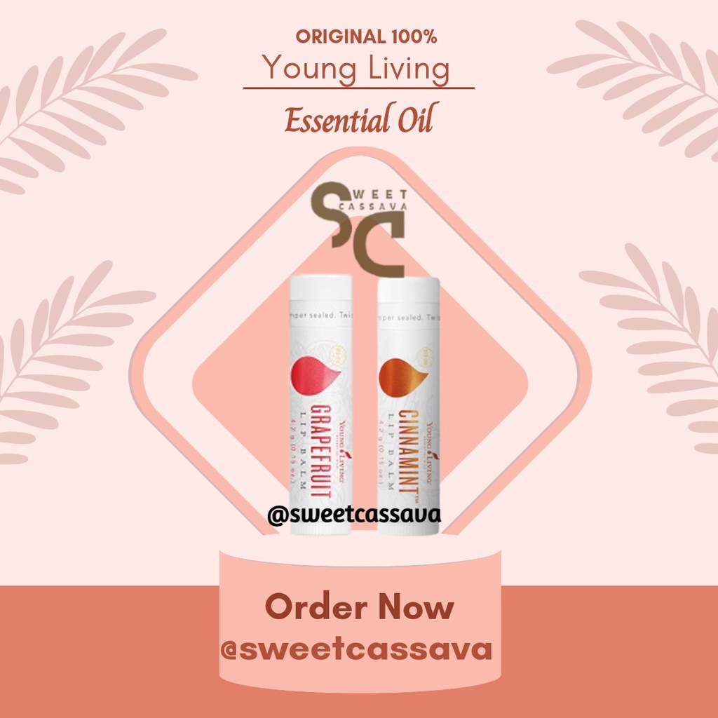 Lavender, Cinnamint, Grapefruit, Vanilla Mint, SweetMaple Lip Balm YoungLiving Pelembab Bibir Origin