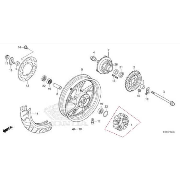 Karet Damper Set Wheel - CBR 150 - 06410KSP900 ORIGINAL