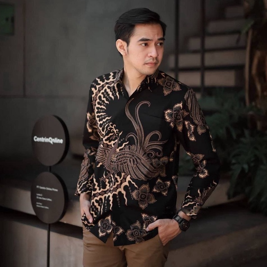 (C2W☞] Kemeja Batik Pria Modern Lengan Panjang Casual Modis Slim Fit Trendy Masa Kini OL 162 ➛.