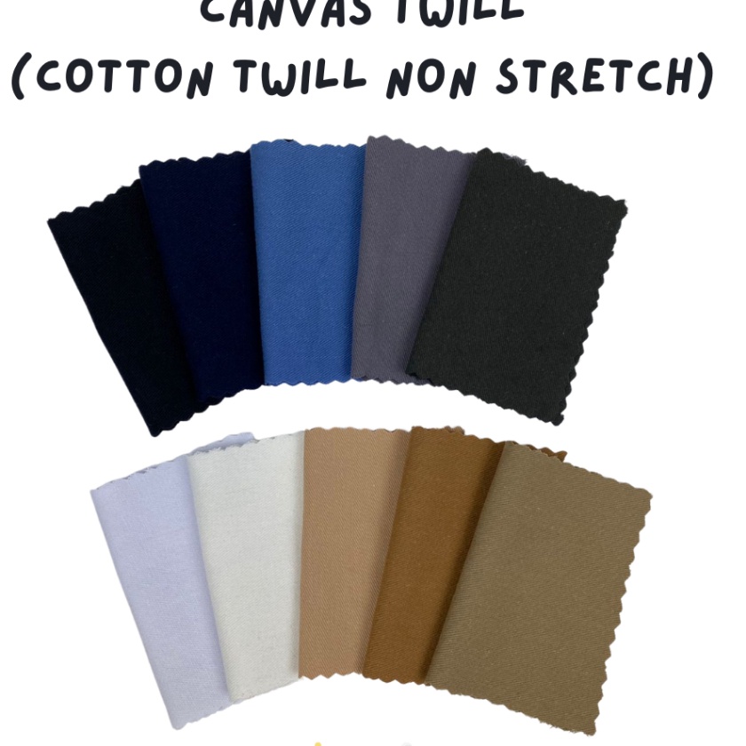 [G02✯) 0.5 Meter Kain Canvas Twill Bahan Kanvas Twill/ Cotton Twill➛.