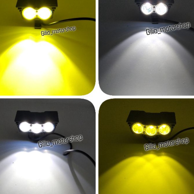 [T82☆> Lampu tembak OWL mata elang 3 mata 30 watt Led White & Yellow Universal Lampu Motor Sorot OWL