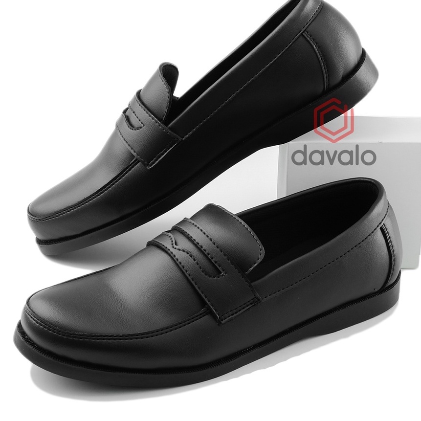 [A09✮> davalo Sepatu Loafers Pria Formal Kerja Kasual Loafer Hitamtop.prooduk☼