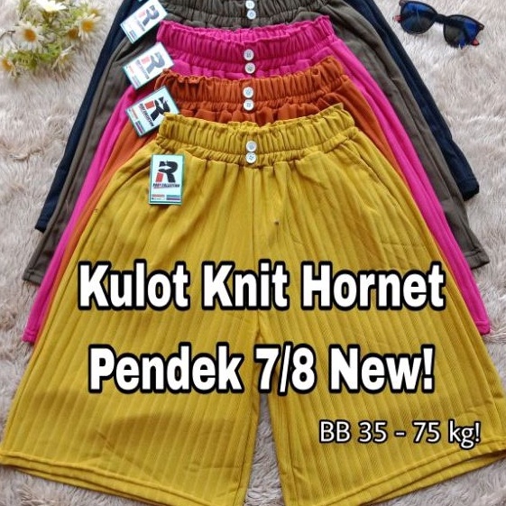 [H0-3♥] PROMO CELANA KULOT KNIT Matt. HORNET PENDEK 7/8 JUMBO DIBAWAH LUTUT VARIASI KANCING / KULOT 