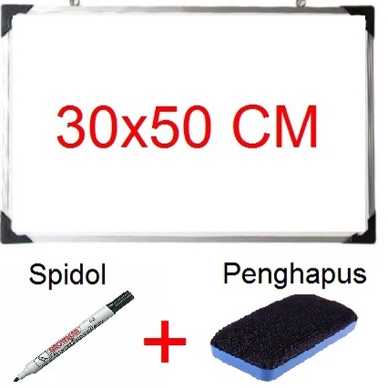 

(O17-☀> White Board Papan Tulis Gantung Ukuran 30 cm x 50 cm Free Spidol dan Penghapus Pilih Ukuran♥..