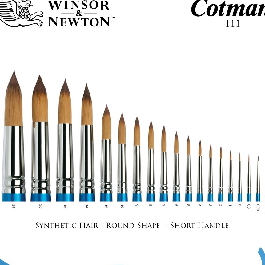 

[R49-➲] Kuas Lukis Winsor & Newton Cotman Series 111 Round Synthetic Brush - 01/02☎..