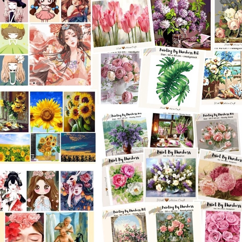

(U46-㊖) diy Paint by number kit 50x40cm ready jakarta. painting by numbers kit✯.!