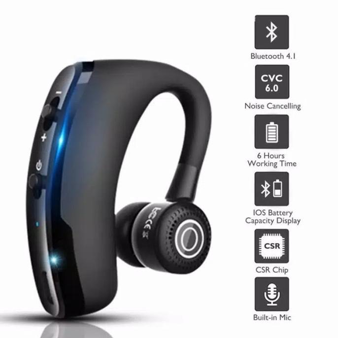TER-UPDATE V9 WIRELESS BLUETOOTH HEADSET EARPHONE HANDSFREE SINGLE EARBUD MIC #ORIGINAL