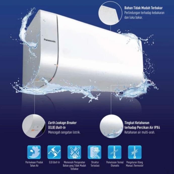 Water Heater Listrik Panasonic Dh-30Hcmrw Dh30H 30 Liter 350 Low Watt Water Heater