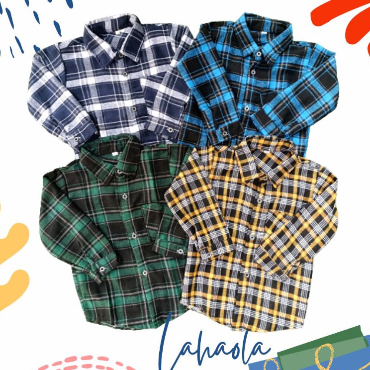 CTRC1747  Grosir kemeja anak flanel lengan panjang 1-12 tahun