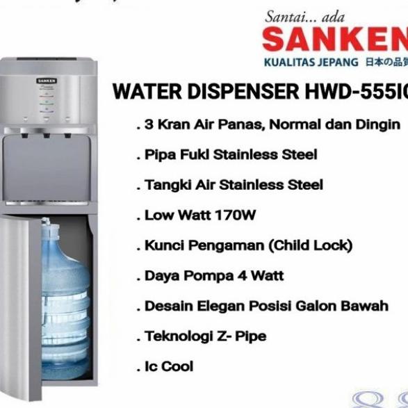 Dispenser Sanken Hwd-C555Ic Galon Bawah Hwd C555Ic / 555Ic Perlengkapan Dapur