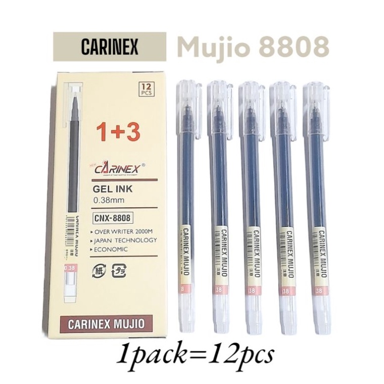 

TGSR4785 BOLPEN CNX MUJIO PULPEN SEKOLAH KANTOR 0.38mm TRANSPARAN isi 12 pcs PENA CNX8808 MURAH
