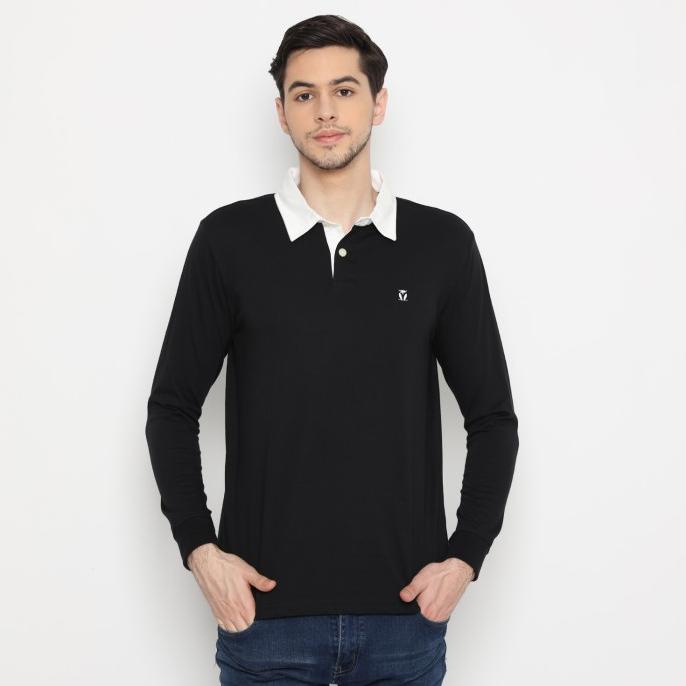 Matsuda Kaos Rugby Polo Shirt Pria Lengan Panjang Fujidera