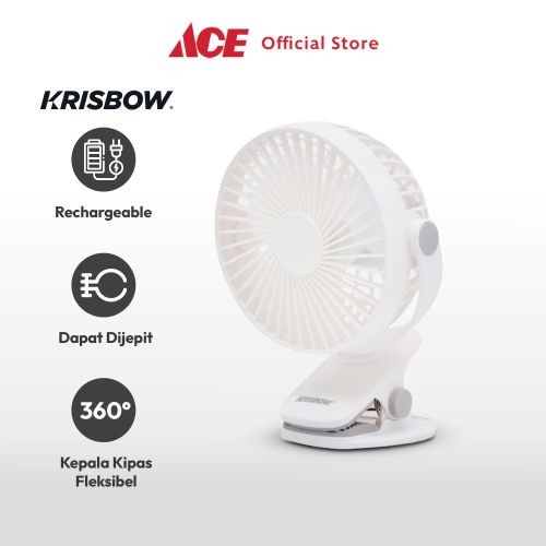 TERLARIS ACE - Krisbow Kipas Angin Jepit Portabel 12.7 Cm /KIPAS ANGIN MINI/KIPAS ANGIN