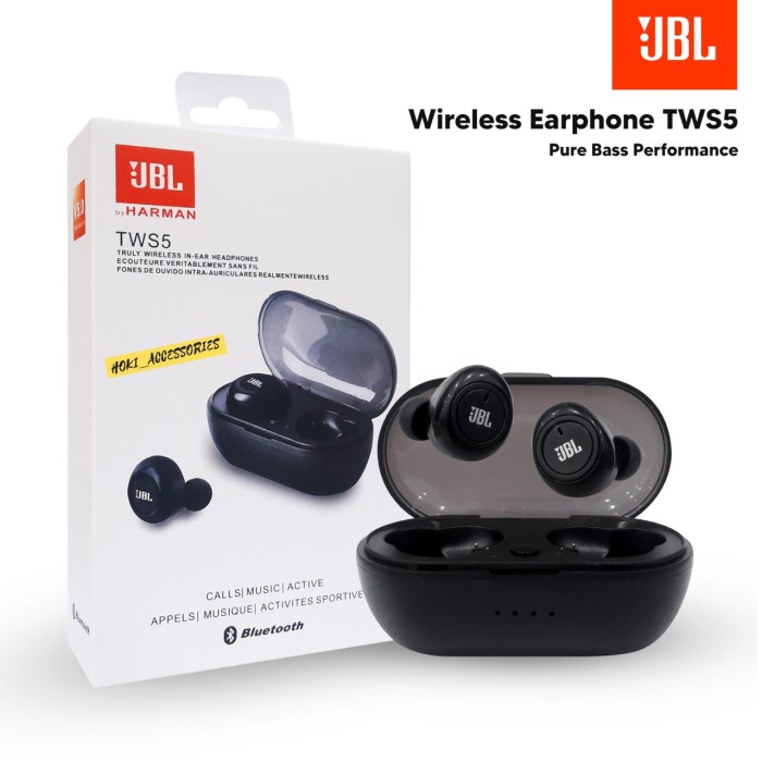 HEADSET HANDSREE EARPHONE BLUETOOTH JBL TWS 5 / HEADSET WIRELLES TWS 5