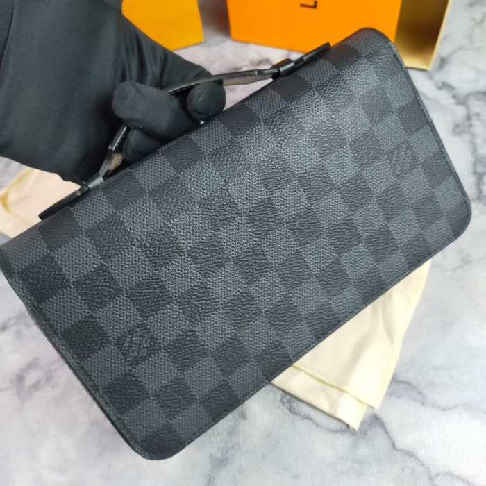 ✨Sale Handbag Pouch Dompet Zipper Pria Lv3177 Graphite Super Vip Diskon
