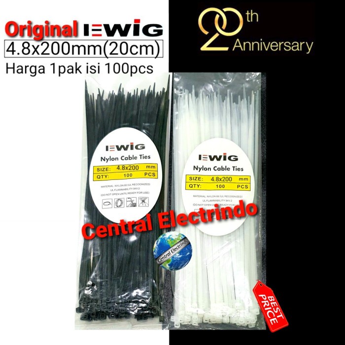 

Kabel Ties EWIG 4.8mmX20cm (200mm).