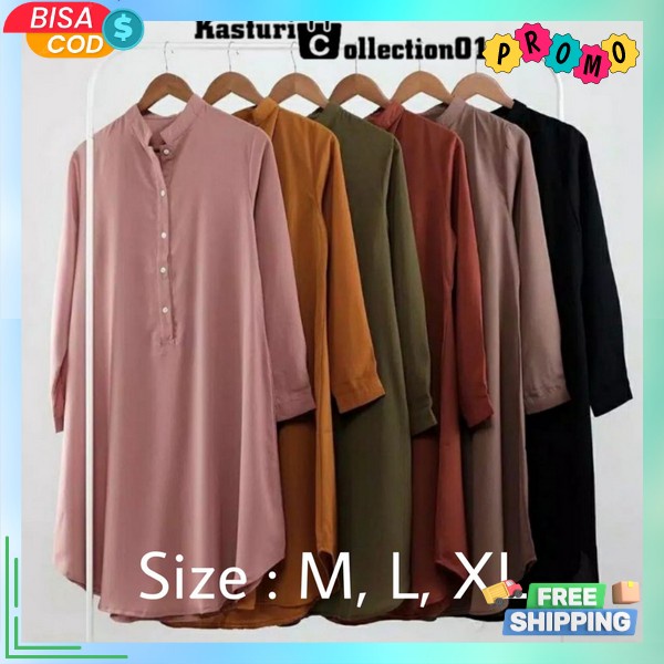 Pakaian Wnt Muslim Terbaru Bsju Thunic Kekinian Tuniq Remaja Hits Tunika Cewe Tunik  M L Xl Xxl Jumb