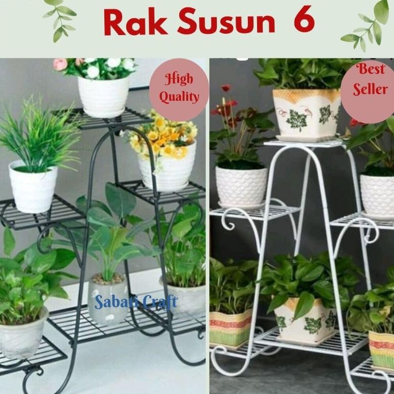 [ KKS ] rak pot bunga susun 6/ standing pot bunga susun 6/Rak bunga besi/Rak pot minimalis/Rak pot b