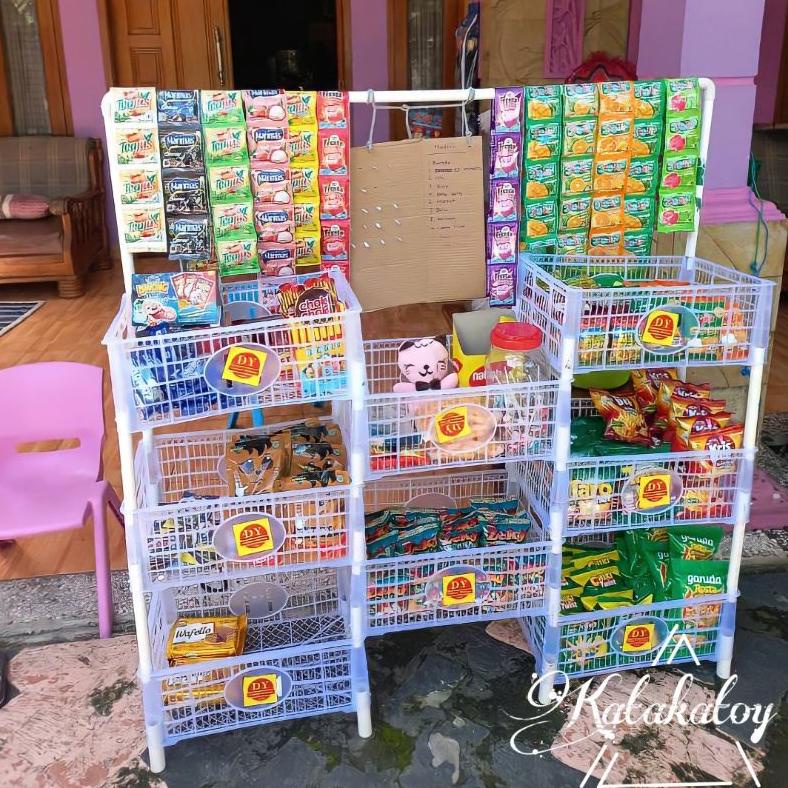 [ KKS ] EGY- KERANJANG WARUNG ETALASE Rak Warung Rak Kopi Rak Chiki Keranjang Susun Keranjang Warung