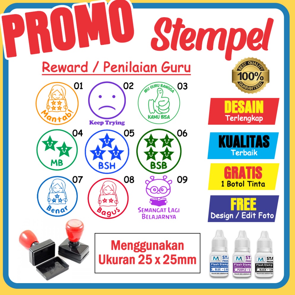 

KVXP4752 CETAK STEMPEL NILAI REWARD GURU PAUD TK SD SMP / STEMPEL KOREKSI CHECKED / STEMPEL PENILAIAN PENGHARGAAN BINTANG