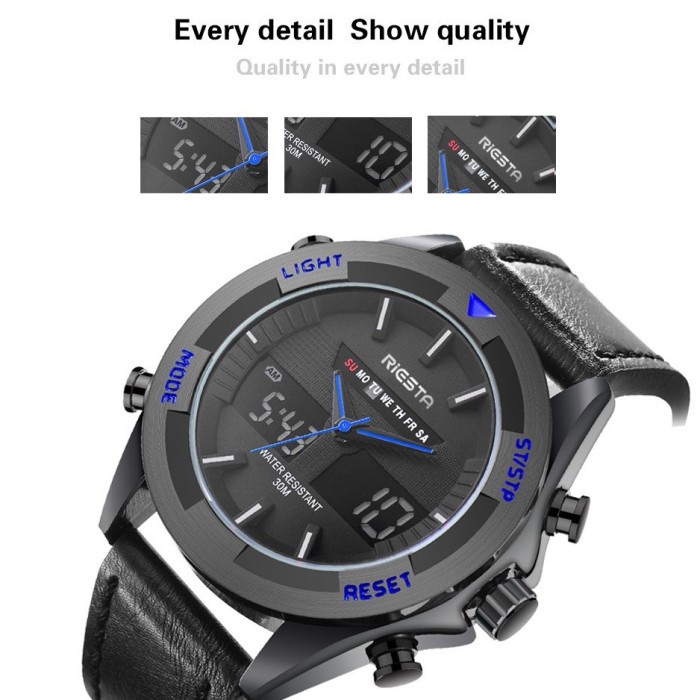 Jam Tangan RIESTA 3188 Pria Anti Air Asli 100% LED Luxury best deal